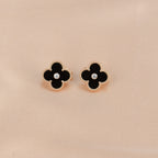 ¡®Glow¡¯CLOVER MEDIUM 1 MOTIFS ONYX DIAMOND EARRINGS