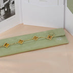 [Glow]New  CLOVER 5 MOTIFS TIGER EYE BRACELET COLLECTION