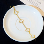 [Glow Jewelry]CLOVER 5 MOTIF ROCK CRYSTAL BRACELET