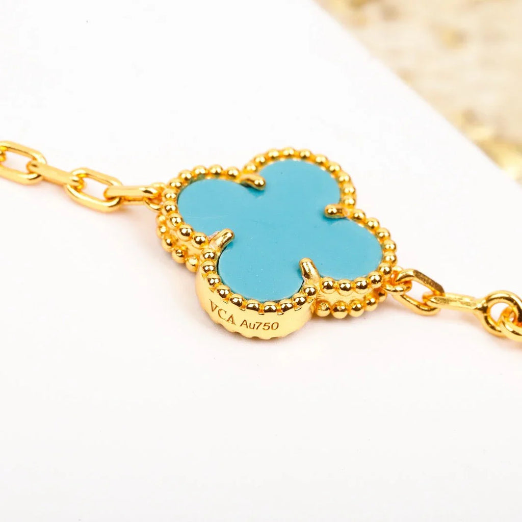 [Glow Jewelry] CLOVER 5 MOTIF TURQUOISE BRACELET COLLECTION