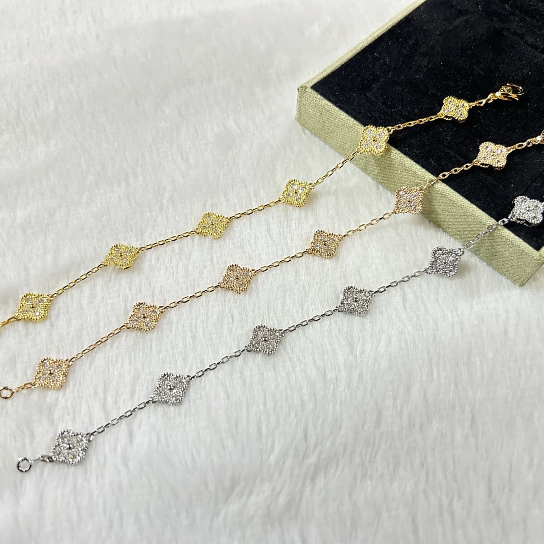 [Glow]New CLOVER 6 MOTIF DIAMOND BRACELET