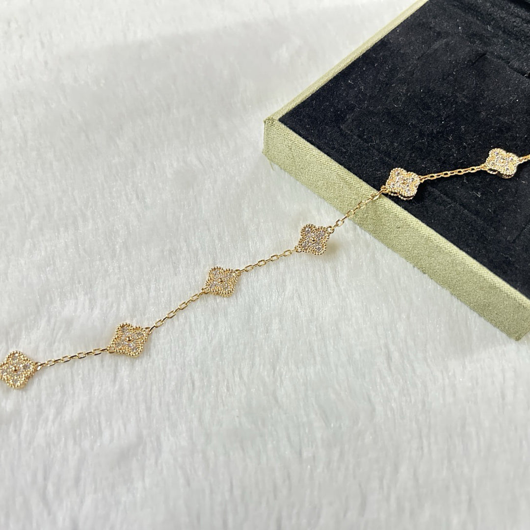 [Glow Jewelry]CLOVER 6 MOTIF DIAMOND BRACELET