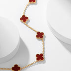 ¡®Glow¡¯CLOVER 10 MOTIFS CARNELIAN NECKLACE