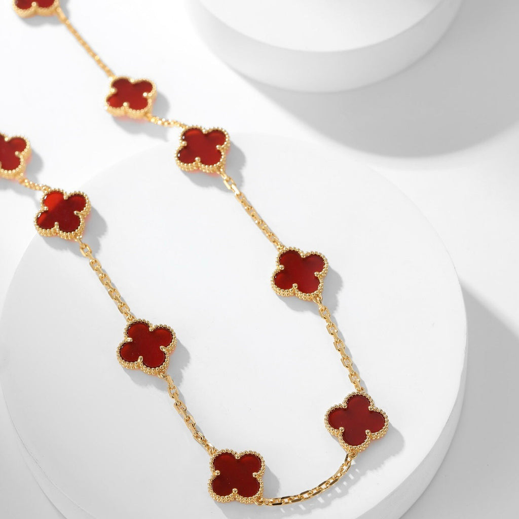 ¡®Glow¡¯CLOVER 10 MOTIFS CARNELIAN NECKLACE