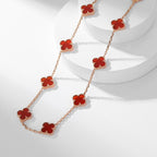 ¡®Glow¡¯CLOVER 10 MOTIFS CARNELIAN NECKLACE