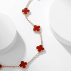 ¡®Glow¡¯CLOVER 10 MOTIFS CARNELIAN NECKLACE