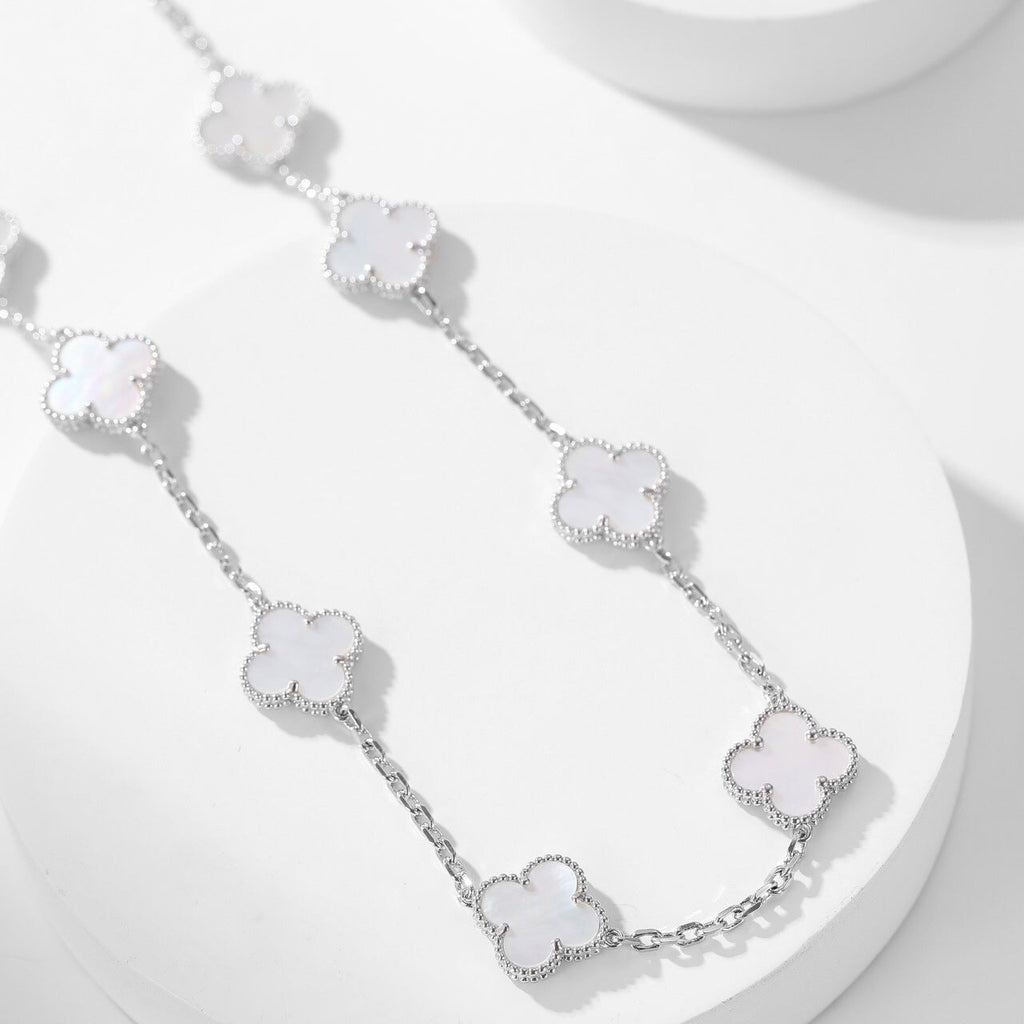 ¡®Glow¡¯CLOVER 10 MOTIFS WHITE MOTHER OF PEARL NECKLACE