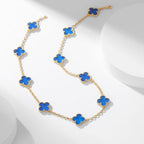 ¡®Glow¡¯CLOVER 10 MOTIFS BLUE AGATE NECKLACE