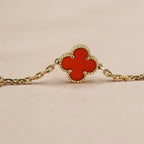 [Glow]New  CLOVER 5 MOTIF RED CORNELIAN BRACELET COLLECTION