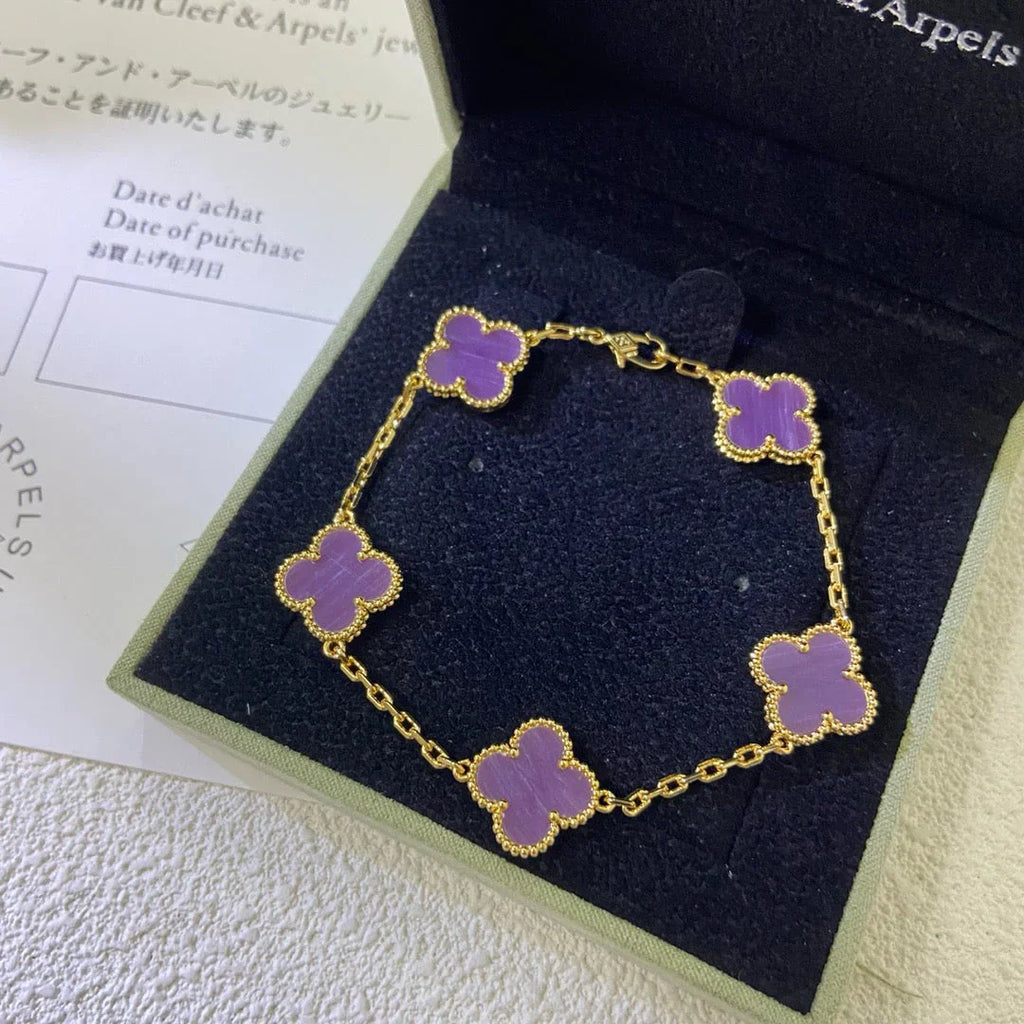 [Glow]New  CLOVER 5 MOTIF VIOLET BRACELET COLLECTION