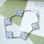 [Glow Jewelry] CLOVER 5 MOTIF PURPLE CHALCEDONY BRACELET COLLECTION