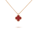 ¡®Glow¡¯CLOVER MINI 9.5MM WHITE CARNELIANS NECKLACE