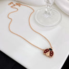 ¡®Glow¡¯LUCKY  CARNELIANS LADYBUG NECKLACE