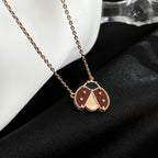 ¡®Glow¡¯LUCKY  CARNELIANS LADYBUG NECKLACE