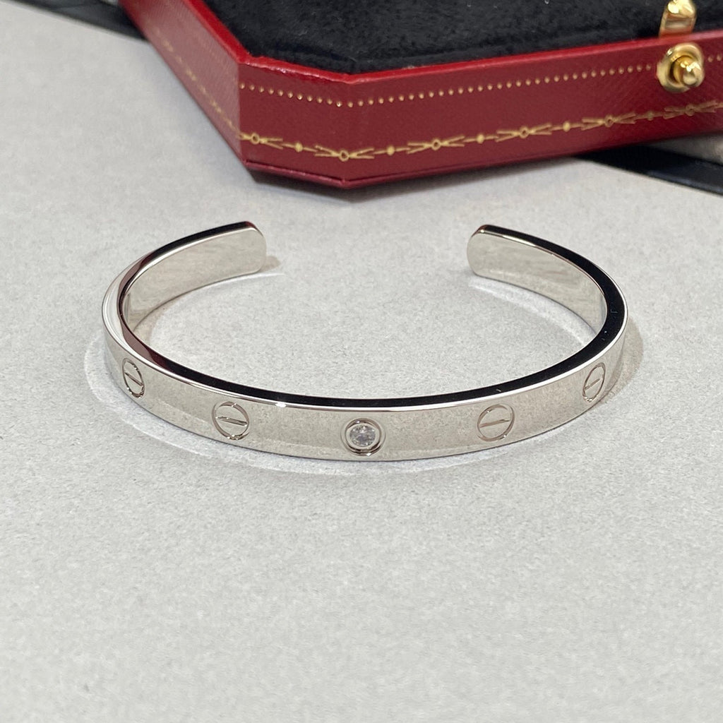 GlowLOVE BRACELET 6.1MM 1 DIAMOND OPEN CUFF