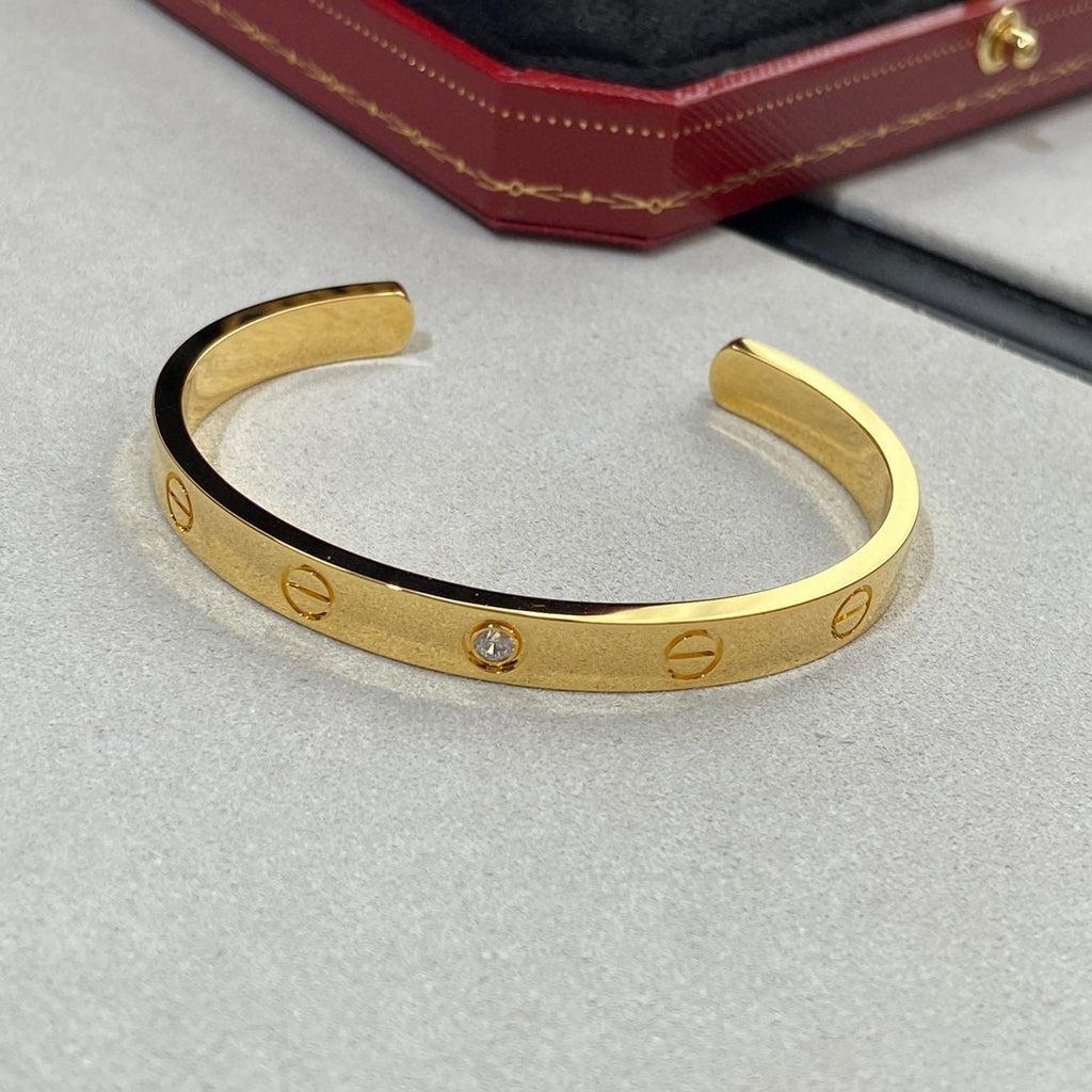 GlowLOVE BRACELET 6.1MM 1 DIAMOND OPEN CUFF