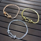 GlowFORCE  HORSESHOE  DIAMOND TENNIS BRACELET
