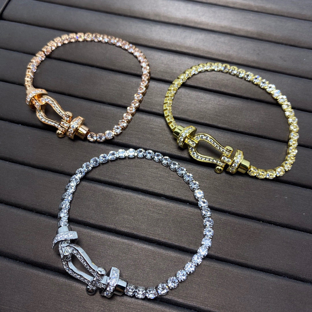 GlowFORCE  HORSESHOE  DIAMOND TENNIS BRACELET