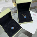 ¡®Glow¡¯CLOVER 15MM DIAMOND AND BLUE AGATE NECKLACE
