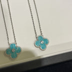 ¡®Glow¡¯CLOVER 15MM DIAMOND SVRES PORCELAIN  NECKLACE SILVER