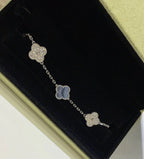 [Glow]New  CLOVER 5 MOTIF PURPLE CHALCEDONY BRACELET COLLECTION