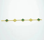 [Glow]New  CLOVER 5 MOTIF MALACHITE BRACELET COLLECTION