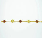 [Glow]New  CLOVER 5 MOTIF RED CORNELIAN BRACELET COLLECTION