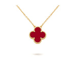 ¡®Glow¡¯CLOVER 15MM CARNELIAN SINGLE FLOWER NECKLACE