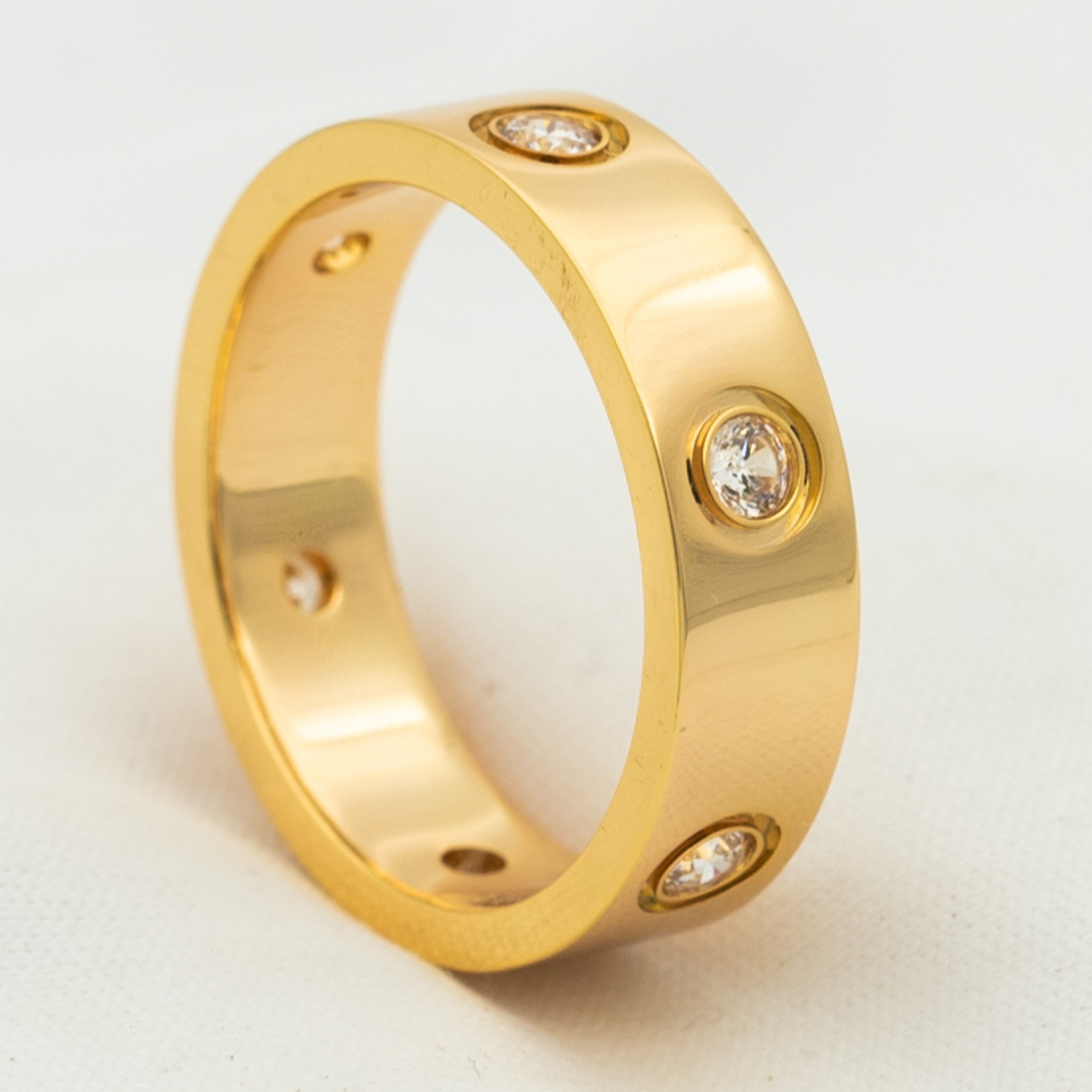 GlowLOVE RING 5.5MM 6 DIAMONDS PINK GOLD