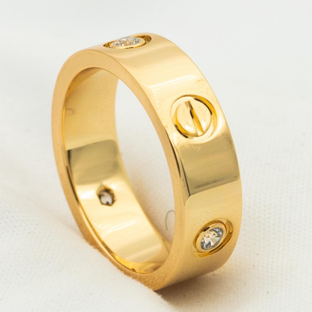 GlowLOVE RING 5.5MM 3 DIAMONDS PINK GOLD