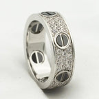 GlowLOVE RING 5.5MM DIAMONDS PAVED CERAMIC