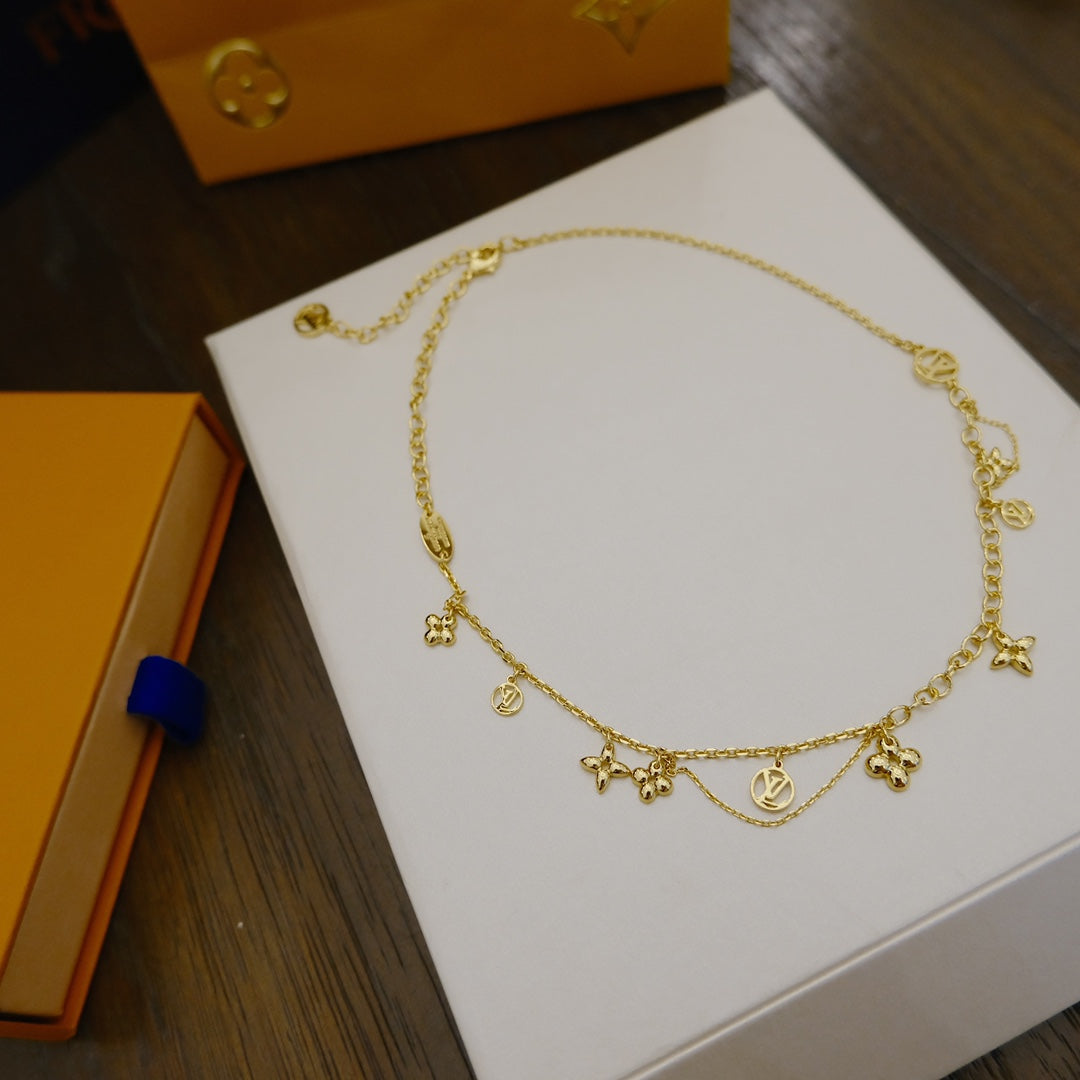 GlowBLOOMING SUPPLE NECKLACE BRASS