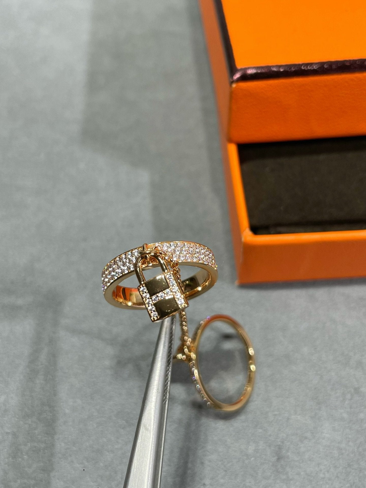 GlowHM KELLY CLOCHETTE DOUBLE RING IN  WITH DIAMONDS