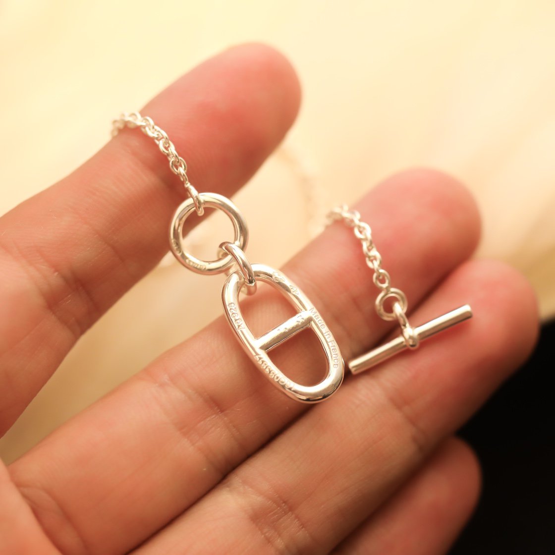 GlowHM CHAINE D'ANCRE PENDANT NECKLACE STERLING SILVER