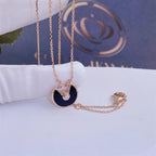 GlowAMULETTE ROSE GOLD ONYX NECKLACE