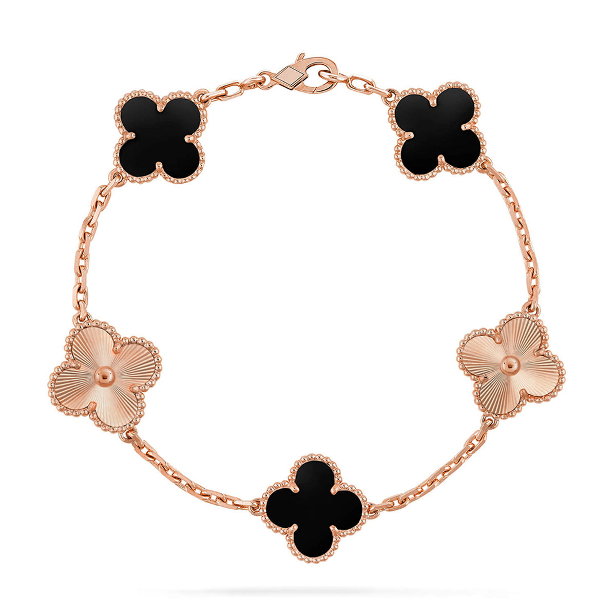 [Glow Jewelry] CLOVER 5 MOTIF ONYXS BRACELET COLLECTION