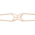 GlowJEUX BRACELET WHITE MOP PINK GOLD 1 DIAMOND