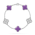 [Glow Jewelry]CLOVER 5 MOTIF LIGHT PURPLE BRACELET COLLECTION