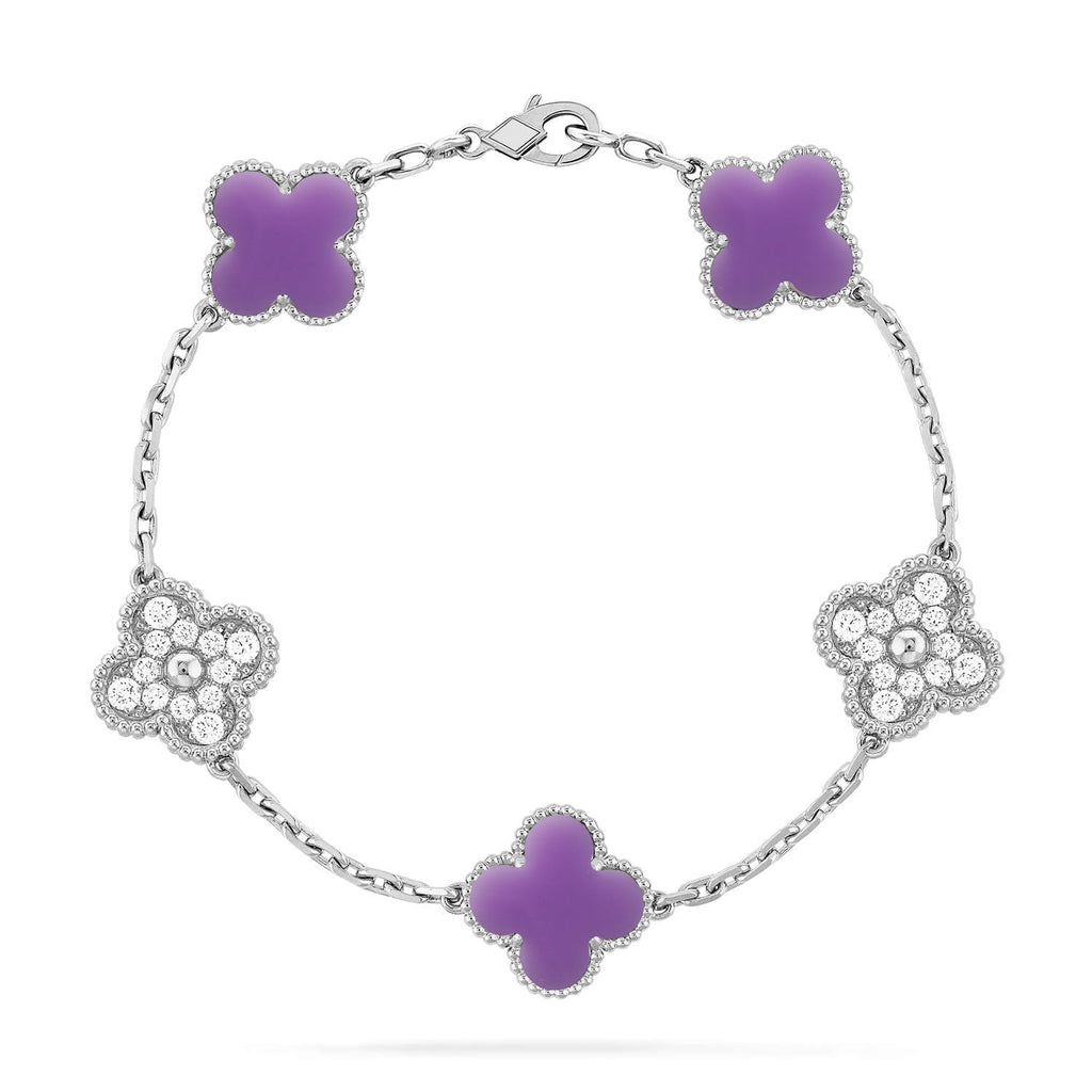 [Glow]New CLOVER 5 MOTIF LIGHT PURPLE BRACELET COLLECTION