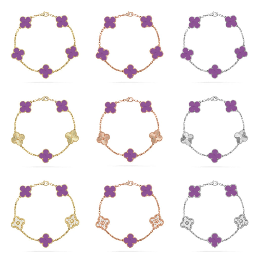 [Glow]New  CLOVER 5 MOTIF VIOLET BRACELET COLLECTION