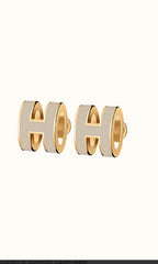 GlowMINI POP H GOLD EARRINGS GREY