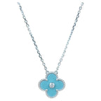 ¡®Glow¡¯CLOVER 15MM DIAMOND SVRES PORCELAIN  NECKLACE SILVER