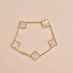 [Glow]New CLOVER WHITE PEARL MOP 5 MOTIF BRACELET COLLECTION