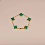 [Glow]New  CLOVER 5 MOTIF MALACHITE BRACELET COLLECTION