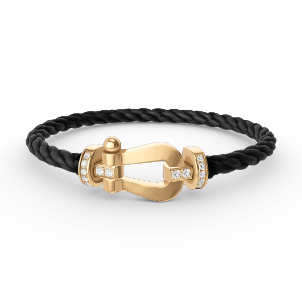 GlowFORCE LARGE HORSESHOE HALF DIAMOND BRACELET GOLD
