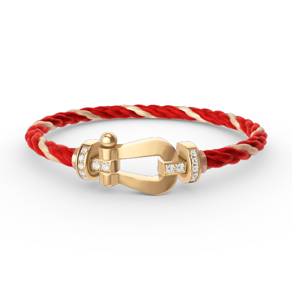 GlowFORCE LARGE HORSESHOE HALF DIAMOND BRACELET GOLD