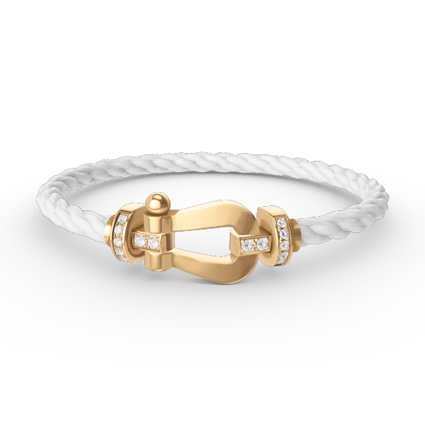 GlowFORCE LARGE HORSESHOE HALF DIAMOND BRACELET GOLD