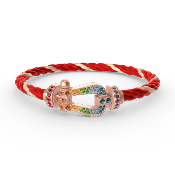 GlowFORCE LARGE HORSESHOE  COLORED DIAMOND BRACELET ROSE GOLD