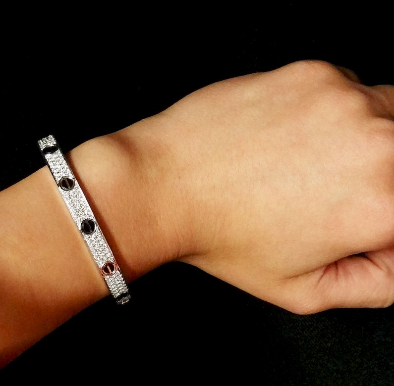 GlowLOVE BRACELET 6.1MM DIAMOND-PAVED CERAMIC