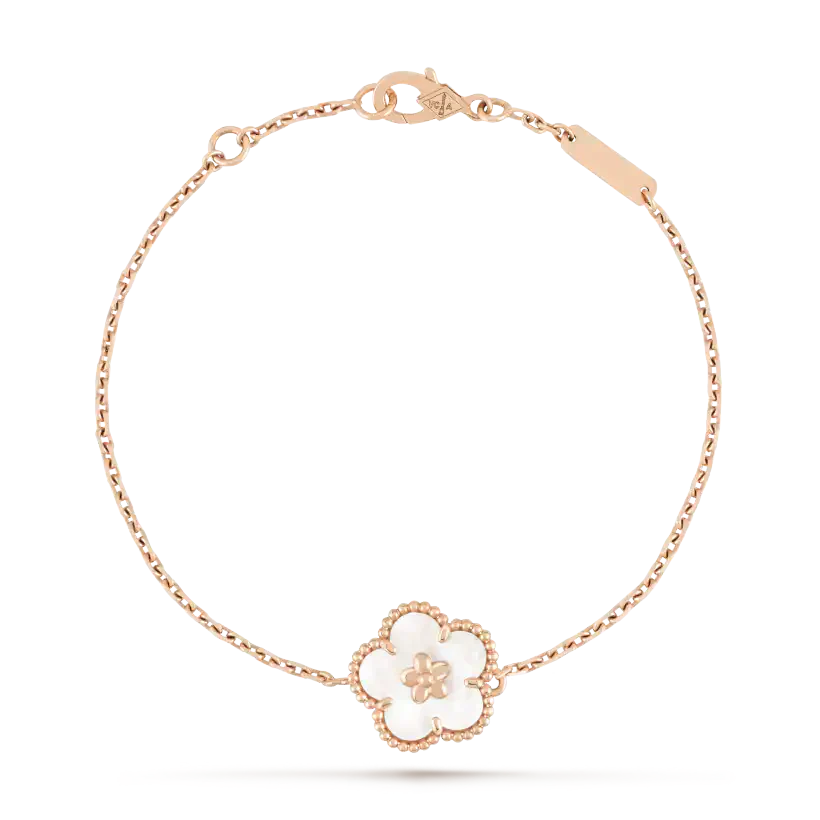 ¡®Glow¡¯LUCKY WHITE MOP PLUM BLOSSOM  BRACELET